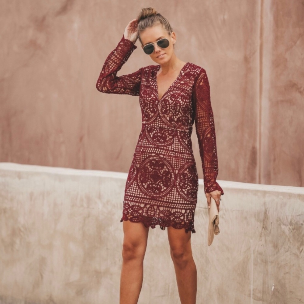 Vici Wine & Dine Crochet Lace Dress